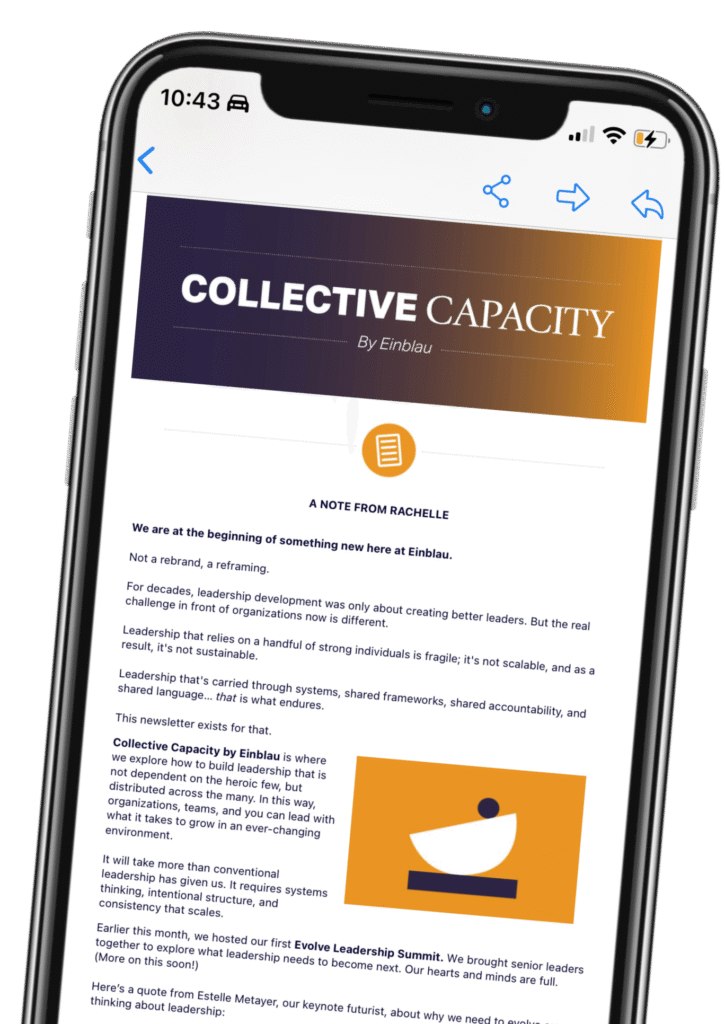 Collective Capacity Newsletter on a phone